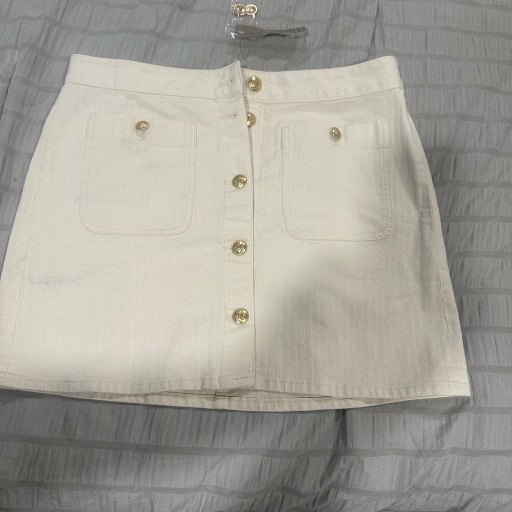 J. Crew Cream Mini Skirt Casual Chic